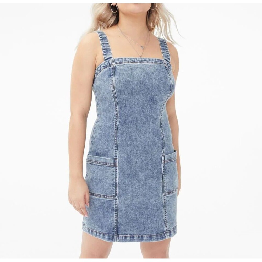 Aeropostale Women's Jeans Dress Small Stone Wash Square Neck Stretch Denim